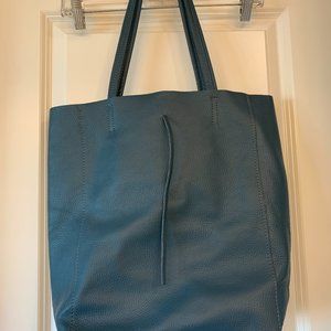 VERA PELLE REAL ITALIAN BLUE-GREEN GENUINE LEATHER SHOULDER BAG